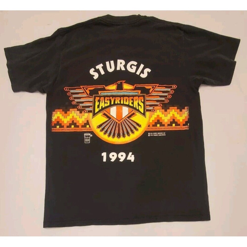 Vintage Sturgis Easy Rider 1994 Black Hills Rally Motorcycle T Shirt sz L